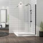 Mediterraneo Paravan dus sticla securizata easy clean, walk-in negru mat 100x200 cm Mediterraneo, Foxy (W01SC01BL-100-V1)