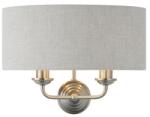 Endon Lighting ENDON Highclere 2lt Wall Brushed chrome plate & natural linen 2 x 40W E14 candle - ED-94403 (ED-94403)