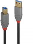 Lindy USB 3.0 Csatlakozókábel [1x USB 3.0 dugó, A típus - 1x USB 3.0 dugó, B típus] 2.00 m Fekete