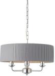 Endon Lighting ENDON Highclere 3lt Pendant Bright nickel plate & charcoal fabric 3 x 40W E14 candle - ED-94394 (ED-94394)