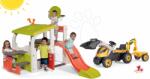 Smoby Set centru de joacă Fun Center Smoby cu tobogan şi tractor cu încărcător și excavator de la 24 luni (SM840203-19)