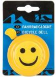 M-Wave Bella 3D acél csengő, 58 mm, sárga, smiley dizájn