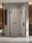 NEW TRENDY Eventa Black Chrome zuhanykabin 100x80 cm négyszögletes fekete fényes/átlátszó üveg EXK-6215