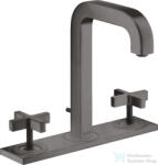Hansgrohe AXOR CITTERIO 3 üléses mosdó csaptelep automata leeresztővel, szálcsiszolt fekete króm 39134340 (39134340)