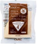 Cafec ABACA Cone-Shaped Filter Paper 4 Cup - Brown