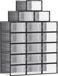 SongmicsHome Organizator pentru pantofi MARI, 18 compartimente, transparent/negru Pantofar