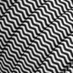 Creative Elektromos kábel String Lights számára, műselyem szövet ZigZag fehér-fekete CZ04 bevonattal (XZ15CZ04)