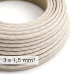 Creative Nagy keresztmetszetű elektromos kábel 3x1, 50 kör - Natural Neutral Linen RN01 borítással (XZ15RN01)