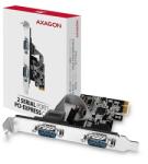 AXAGON PCI express card AXAGON PCEA-S2N, PCIe - 2x Serial port (RS232, RS-232) 250 kbps, Adapter LP