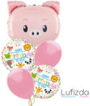  Héliumos luficsokor születésnapra, malac - INGYENES GLS szállítással (LUFI788644)