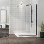 Mediterraneo Paravan dus sticla securizata easy clean walk-in negru mat 120x200 cm Mediterraneo, Foxy (W01SC01BL-120-V1)