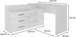 Nidilio Dany Sarok Íróasztal - Polccal, Tárolóval, Fehér