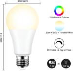LEDISSIMO Zigbee Ambient Light Smart LEDissimo Philips Hue És Ikea Tradfi Kompatibilis LED Lámpa Körte Égő - RGB, CCT, 9 W, E27