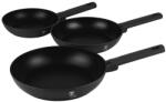 Berlinger Haus BH/8195 Matte Black Collection 3 Részes Serpenyő Szett - Kovácsolt Alumínium, Matt Fekete