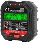 SMA Home SMATESTER konnektor teszter, LED visszajelzők, Voltmérő, L-N, N-E, RCD mA, Fi és RCD relé ellenőrző, elem nélkül működik, max. 250 V~ aljzatokhoz (SMATESTER)