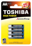 Toshiba elem AAA (LR03), 1.5 Volt , tartós, High Power (4db/csomag)