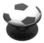 Popsockets telefontartó (készülékre ragasztható, többfunkciós, focilabda) FEKETE/FEHÉR 800694 (800694)