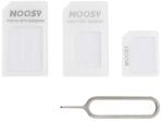 Noosy SIM adapter (Nano SIM kártyát Micro SIM és normál méretű kártyára alakítja át, kártya kiemelő) FEHÉR GP-71897 (GP-71897)