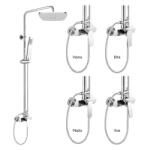 Mereo Mereo, Fali zuhanycsaptelep Viana 150 mm zuhanygarnitúrával, kézi és tányérzuhannyal 225x225mm, MER-CBE60104SB (MER-CBE60104SB)