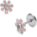 Lisa rózsaszín százszorszép gyerek fülbevaló - JTAG-0305 (JTAG-0305)