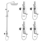 Mereo Mereo, Viana fali csaptelep zuhanygarnitúrával, kifolyóval, kézi és tányérzuhannyal 225x225mm, MER-CBE60101SB (MER-CBE60101SB)