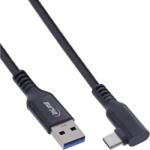 InLine Cablu USB 3.2-A la USB type C T-T drept/unghi 5m Negru, InLine IL35715V (IL35715V)