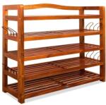 CASARIA RUSTIC cipőtartó polc, 5 polc, 85x26x82cm, természetes barna Casaria