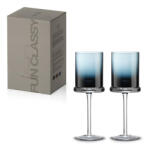 Pozzi Milano Borospohár színes üvegből, 270ml, 2 db-os szett, Dark Blue (PM0242DBLU)