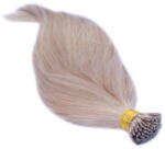 HairExtensionShop Keratinos I-TIP Emberi Póthaj Mikró Gyűrűzéshez Világos Aranyszőke 50cm (Szín #18) (RIT5018)