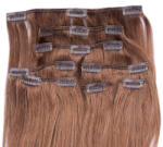 HairExtensionShop Csatos Emberi Póthaj Standard Világosbarna Színben 50cm (Szín #8) (RC508)