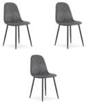  Scaun Bucatarie Si Dining ASTI Catifea Gri Inchis /Picioare Negre x 3 Buc