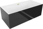 Mexen Nita cadă de sine stătătoare 170 x 80 cm, albă/neagră, preaplin auriu periat - 52091708075-55 (52091708075-55)