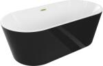 Mexen Luna cadă freestanding 180 x 80 cm, alb/negru, preaplin auriu periat - 52031808075-55 (52031808075-55)