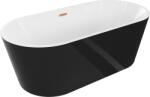 Mexen Luna cadă freestanding 180 x 80 cm, alb/negru, preaplin cupru periat - 52031808075-65 (52031808075-65)