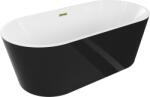 Mexen Luna cadă freestanding 170 x 80 cm, albă/neagră, preaplin auriu - 52031708075-50 (52031708075-50)