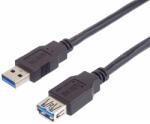 Basekit Cablu de Date USB-A 3.0 5Gbps, Tata-Mama, Basekit, Ecranat, Negru, 0.5/2/3 m (BK-KU3PAA)
