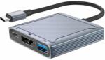 Basekit Hub Multiport 3 in 1, Basekit TD-USH370, USB Type-C la DP 8K 60Hz , USB A 2.0, USB-C PD 60W, Space Grey (TD-USH370)