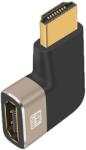 Basekit Adaptor HDMI Mama la HDMI Tata, Basekit, 8k@60Hz, 4k@120Hz, 90 Grade, Conectori Auriti, Argintiu (BK-KPHDMA-41)
