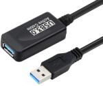 Basekit Cablu Extender Activ USB-A Tata la USB-A Mama si Incarcator, Basekit, Negru, 5m (BK-KU3REP)