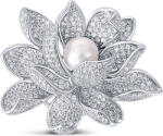 JwL Luxury Pearls Broșă frumoasă bicolor cu perlă 2in1 Floare de Lotus JL0697