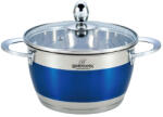 BOHMANN Cratita din inox Bohmann, 4.6 l, 22 cm, capac sticla termorezistent, inclusiv inductie, Albastru (BH 1818-22-AL)
