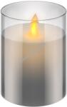 Goobay LED valódi viasz gyertya üvegben, 7, 5 x 10 cm, szürke