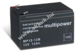 Multipower Ólom akku 12V 12Ah (Multipower) típus MP12-12B - VDS-minősítéssel (csatlakozó: F2)