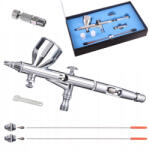 TC TECHNIC Modellező airbrush festékszóró készlet 3 fúvókával és gyorscsatlakozóval 0.2, 0.3, 0.5 mm Technic HS-80KT