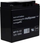 Multipower Ólom akku 12V 18Ah (Multipower) típus MP18-12 - VDS-minősítéssel (helyettesíti: 12V 17Ah)
