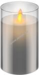 Goobay LED valódi viaszgyertya üvegben, 7.5cm x 12.5 cm, szürke