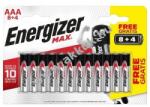 Energizer MAX AAA mikro elem E92 micro 8+4db/csomag