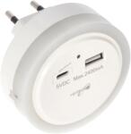 AccuCell LED éjjeli fény USB-A és USB-C töltő csatlakozóval