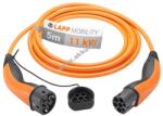 LAPP Typ2 töltőkábel 11kW 5m 20A 3-fázis narancs
