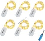 6db 20 LED-es fényfűzér 2m meleg fehér - A készlet erejéig!